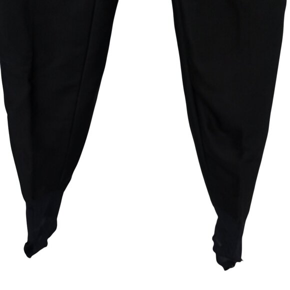 Vintage Skea Wool Blend Ski Pants Size 12 Black Stirrups Stretch 80s Snow Bunny - Picture 5 of 11